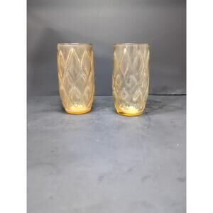 Anchor Hocking Smoke Brown Glasses, Madrid Tumblers Set of 2, Diamond‎ MCM 10oz